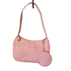 Bubble Gum Pink Shoulder Hand Bag Coin Purse + Charms!